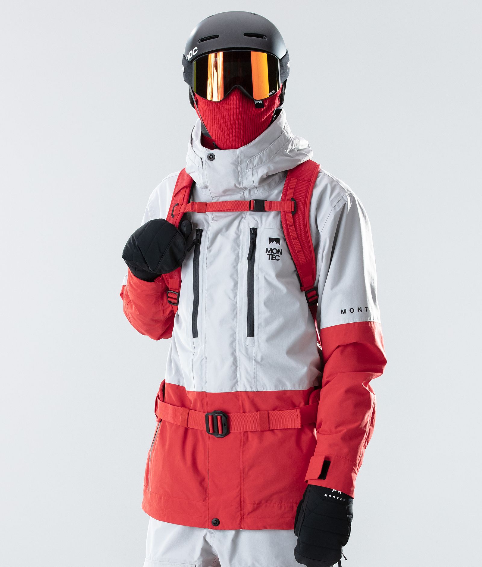 Montec Fawk 2020 Skijacke Herren Light Grey/Red, Bild 1 von 9