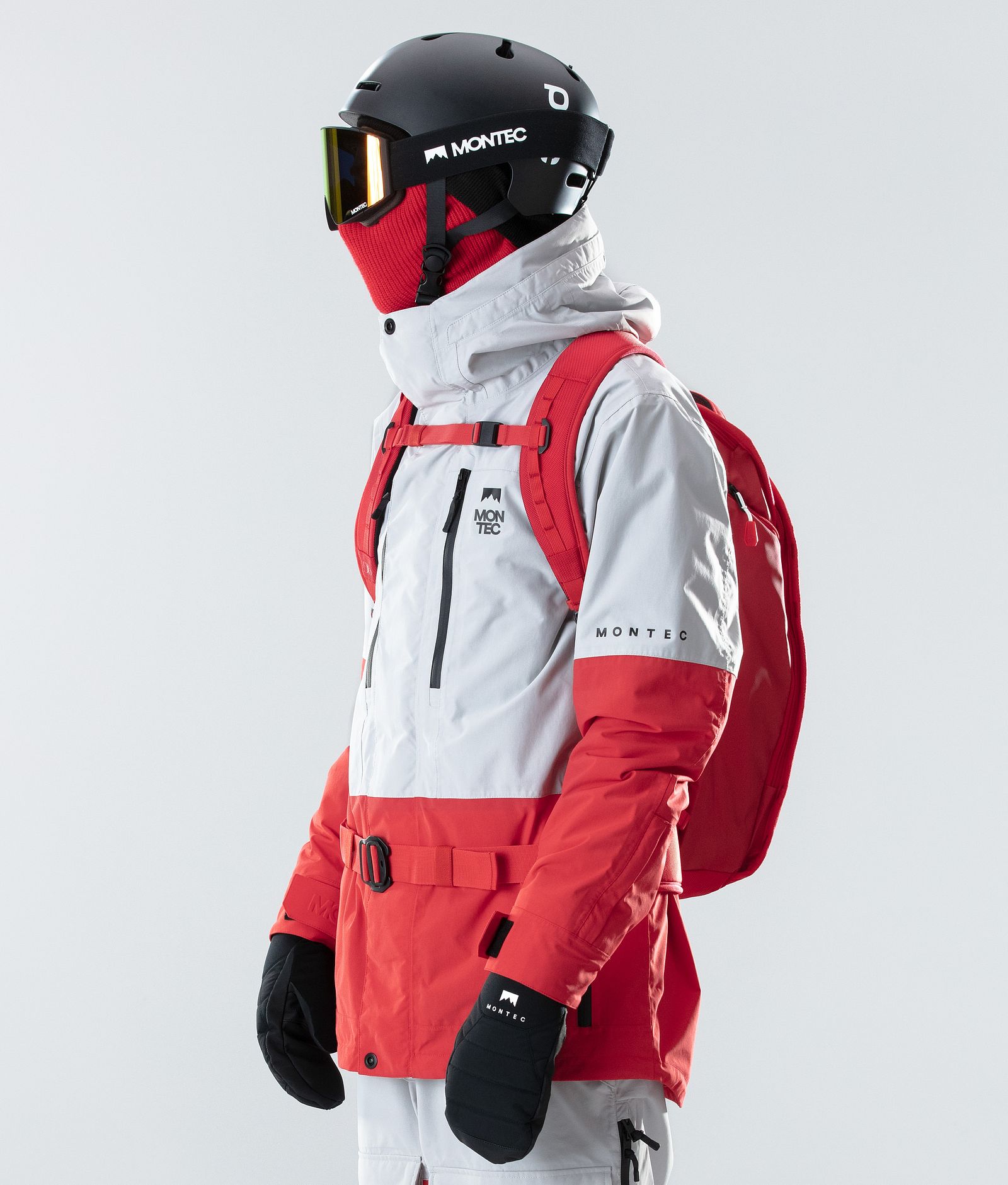 Montec Fawk 2020 Skijacke Herren Light Grey/Red, Bild 5 von 9