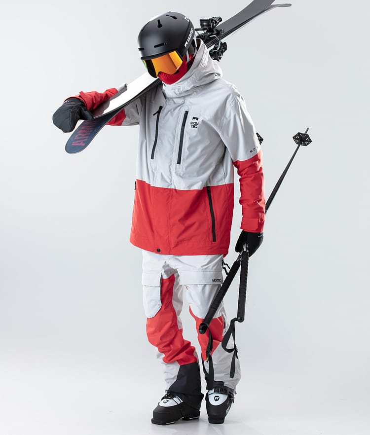 Montec Fawk 2020 Skijacke Herren Light Grey/Red, Bild 7 von 9