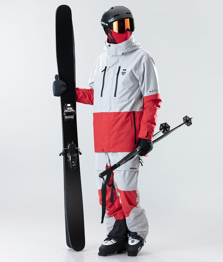 Montec Fawk 2020 Skijacke Herren Light Grey/Red, Bild 8 von 9