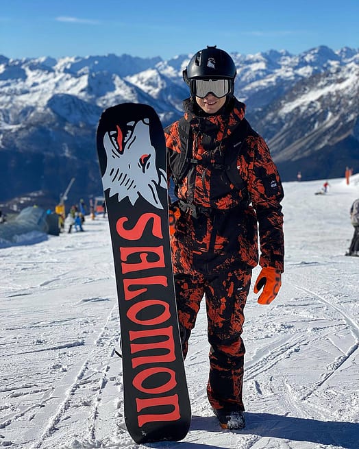 Kunde @beppe_ventura in Dope Iconic 2021 Skihose Herren Paint Orange