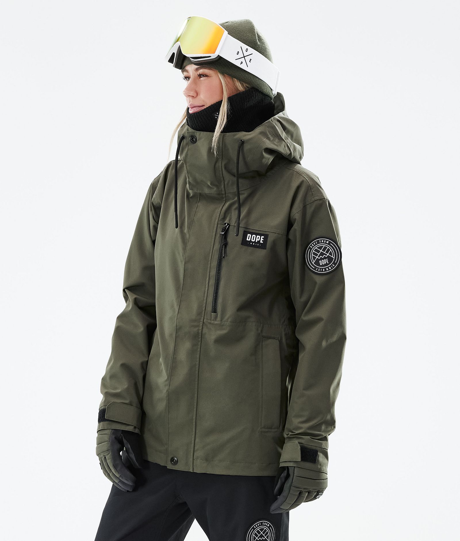 Dope Blizzard W Full Zip 2021 Skijacke Damen Olive Green, Bild 1 von 11