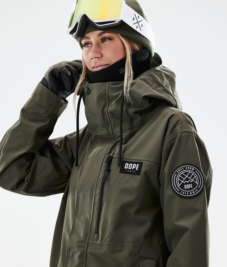 Dope Blizzard W Full Zip 2021 Skijacke Damen Olive Green, Bild 3 von 11