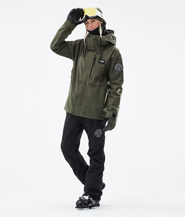 Dope Blizzard W Full Zip 2021 Skijacke Damen Olive Green, Bild 4 von 11