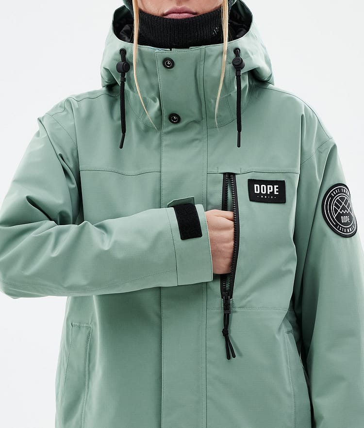 Dope Blizzard W Full Zip Skijacke Damen Faded Green, Bild 9 von 10