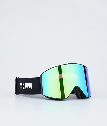 Montec Scope Skibrille Black W/Black Tourmaline Green Mirror