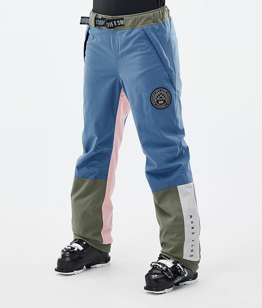 Dope Blizzard Track W Skihose Damen Blue Steel/Light Grey/Soft Pink/Greenish