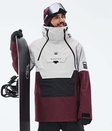 Montec Doom Snowboardjacke Herren Light Grey/Black/Burgundy