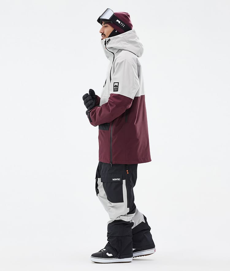 Montec Doom Snowboardjacke Herren Light Grey/Black/Burgundy, Bild 4 von 11