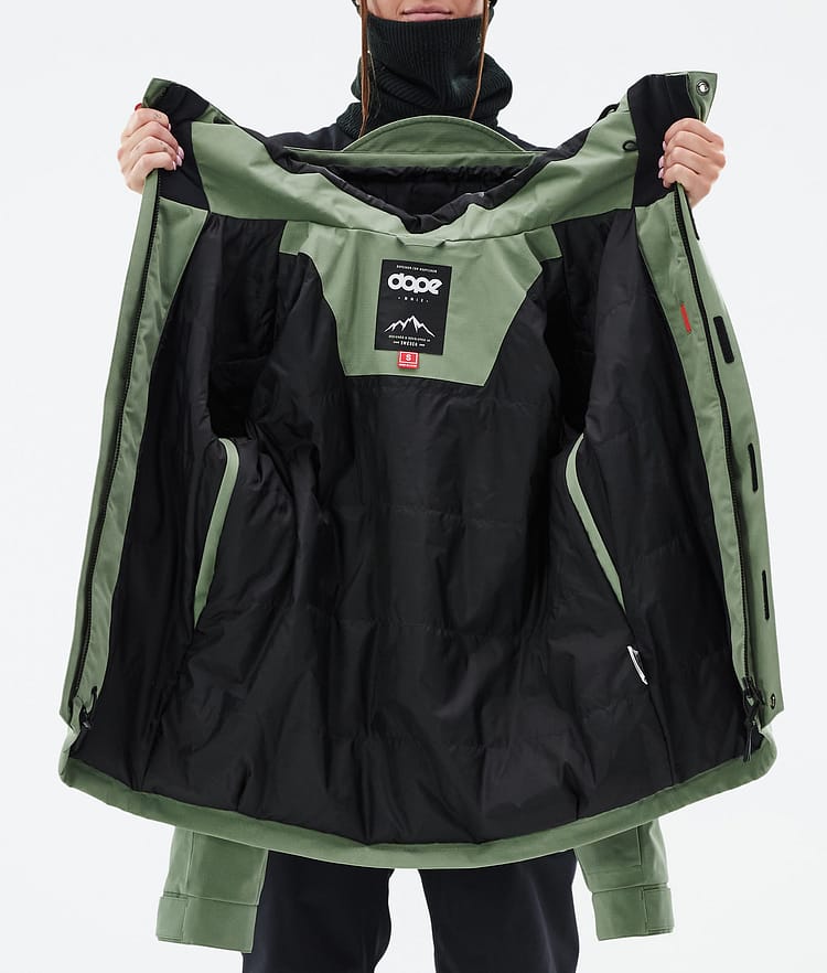 Dope Blizzard W Full Zip 24 Skijacke Damen Moss Green, Bild 9 von 9