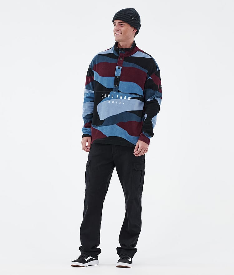 Dope Comfy Fleecepullover Herren Shards Burgundy Blue, Bild 3 von 6