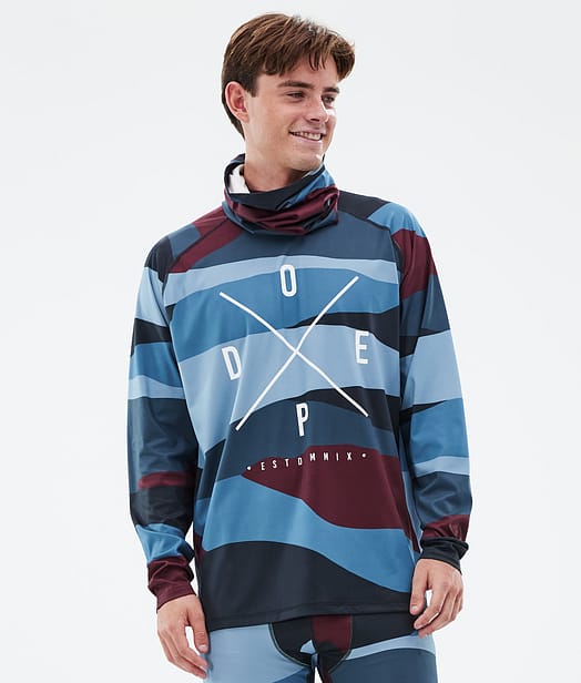 Dope Snuggle Funktionsshirt Herren Shards Burgundy Blue