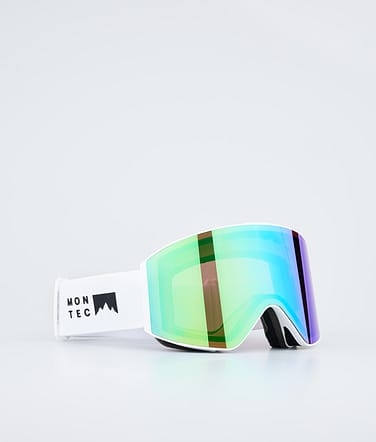 Montec Scope Skibrille White W/Tourmaline Green Mirror