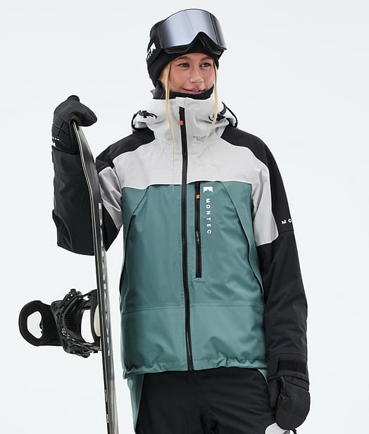 Montec Oracle W Snowboardjacke Damen Light Grey/Black/Atlantic