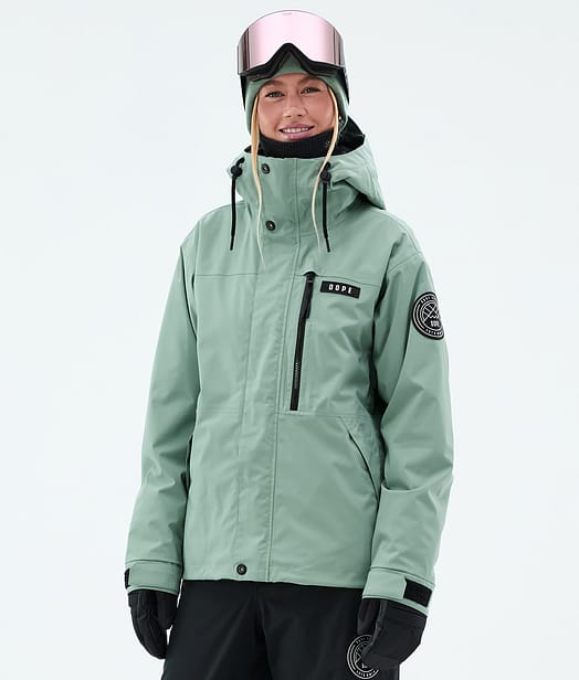 Dope Blizzard W Full Zip Skijacke Damen Faded Green