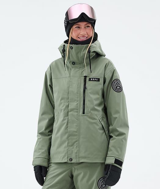 Dope Blizzard W Full Zip Snowboardjacke Damen Moss Green