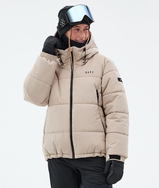 Dope Puffer W Full Zip Skijacke Damen Sand