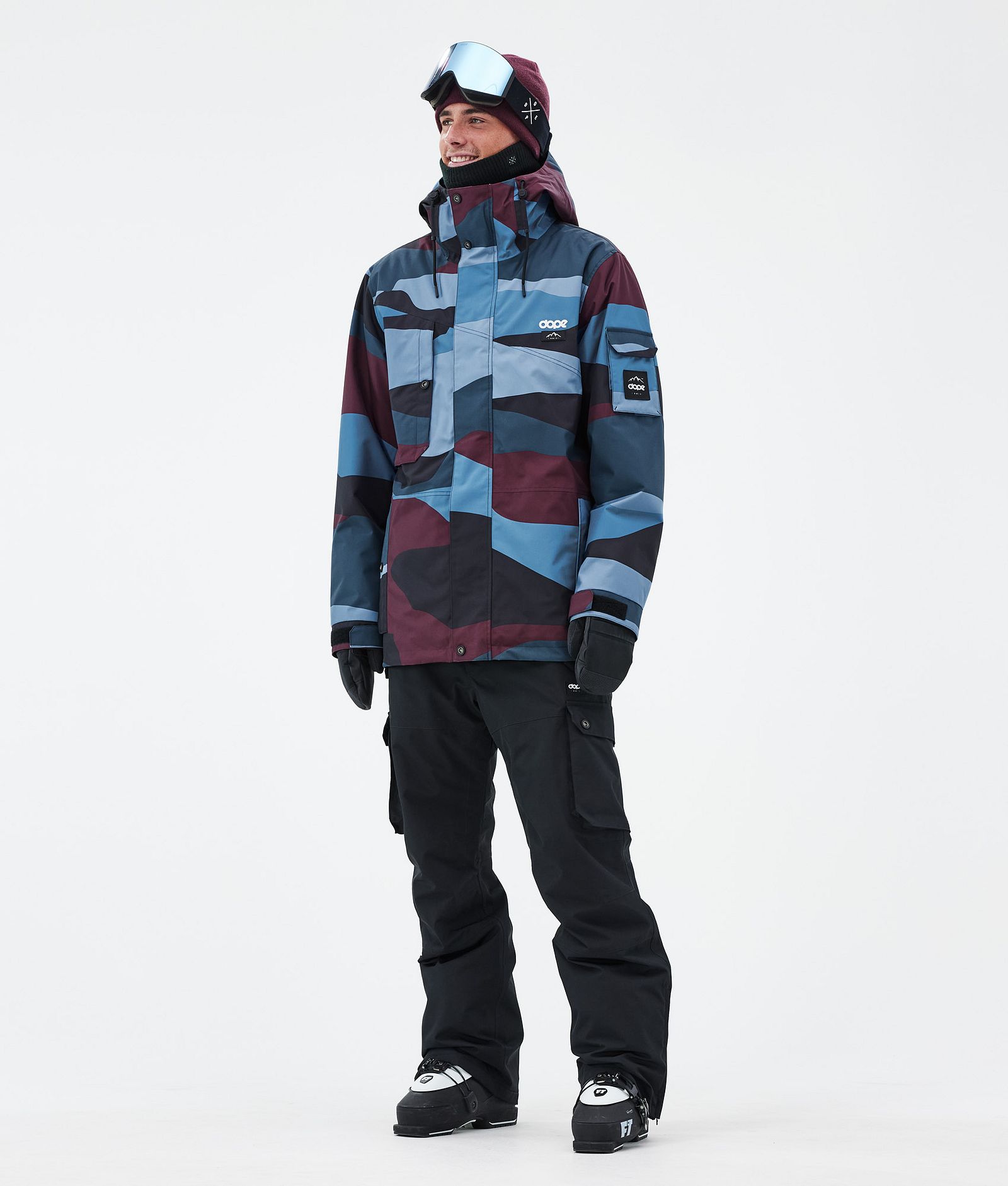 Dope Adept Ski Outfit Herren Shards Burgundy Blue/Blackout, Image 1 of 2